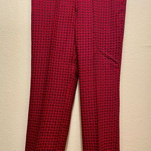 Vintage Wool Slacks Red Paisley Print
